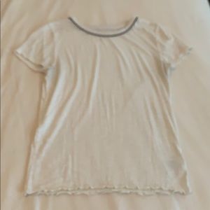 White tee with black neckline